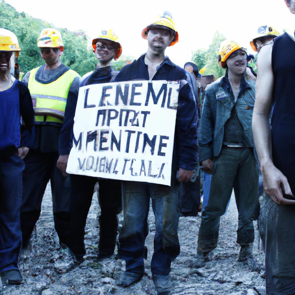 Miner protesting for labor rights